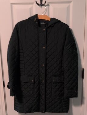 Ralph Lauren Quilted Hooded Puffer Coat in Dark Green